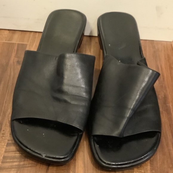 Black Leather Sandals - Picture 2 of 3
